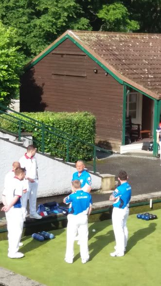 Gary Tate, David Junor & Mark Neil representing Scotland in Triples v England at BIBC in Wales 2016 Gary Tate, David Junor & Mark Neil representing Scotland in Triples v England at BIBC in Wales 2016