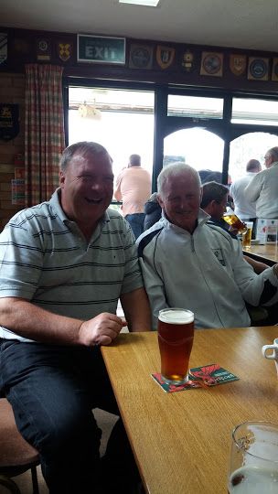 IBC Treasurer Charlie Beveridge enjoying a pint with Scottish legend Willie Woods MBE at BIBC in Wales 2016 IBC Treasurer Charlie Beveridge enjoying a pint with Scottish legend Willie Woods MBE at BIBC in Wales 2016