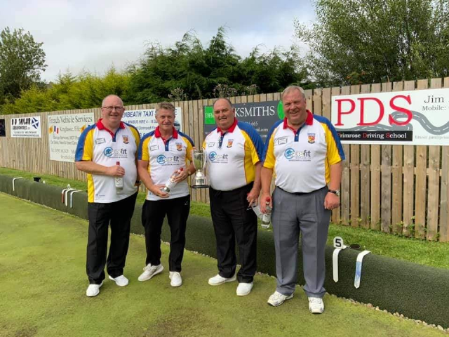 West Fife A Syme Senior Fours Winners 2021- L to R Stuart Ramage, Stevie Marshall Sen, Alan Fraser (S) & Charlie Beveridge