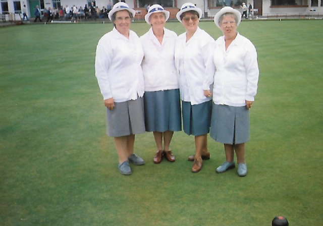 Ladies District 8 Rink Winners playing at Ayr in 1998, L-R Joan Robertson, Ellen Robertson, Joyce Clark & Margaret Cooper