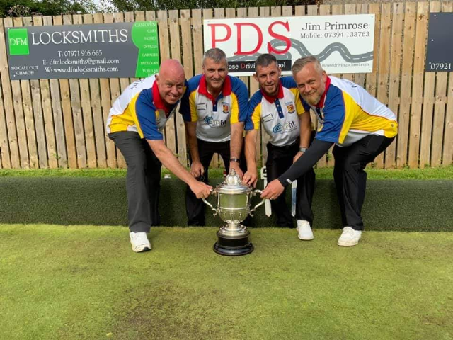 West Fife Peace Fours Winners 2021-From L to R David McArthur, Davie Guild, Stevie Miller (S), Russell Lunt