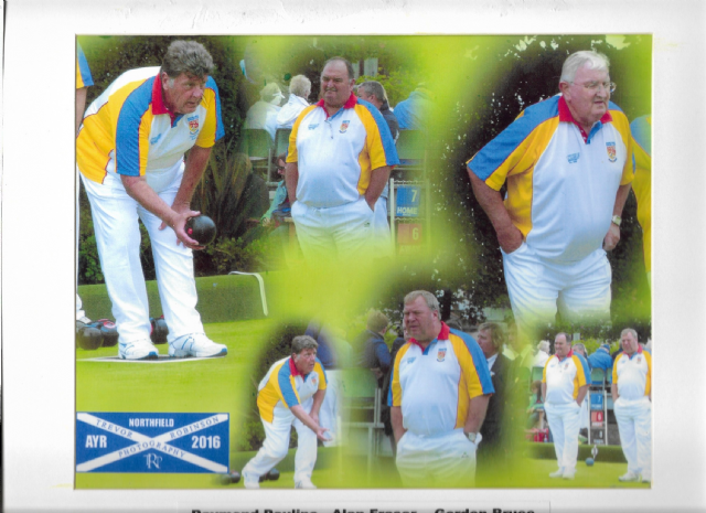 Scottish District 8 Senior Rink Winners 2016 Ray Pauline, Alan Fraser, Gordon Bruce and Front Middle Charlie Beveridge Lost in First Round at Ayr