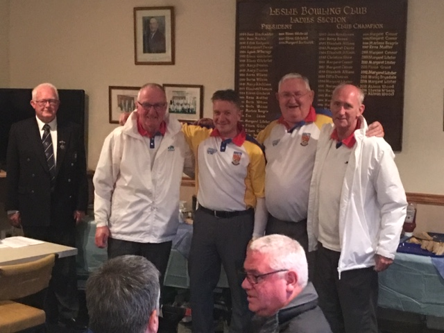 District 8 Senior Rink Winners 2018 L-R J Moriarty, S Marshall Sen, G Bruce (S), A Clark
